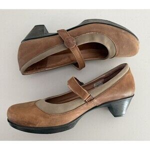 NAOT Mary Jane Heels Women Size US10-10.5 EU 41 Brown Leather Comfort Shoes